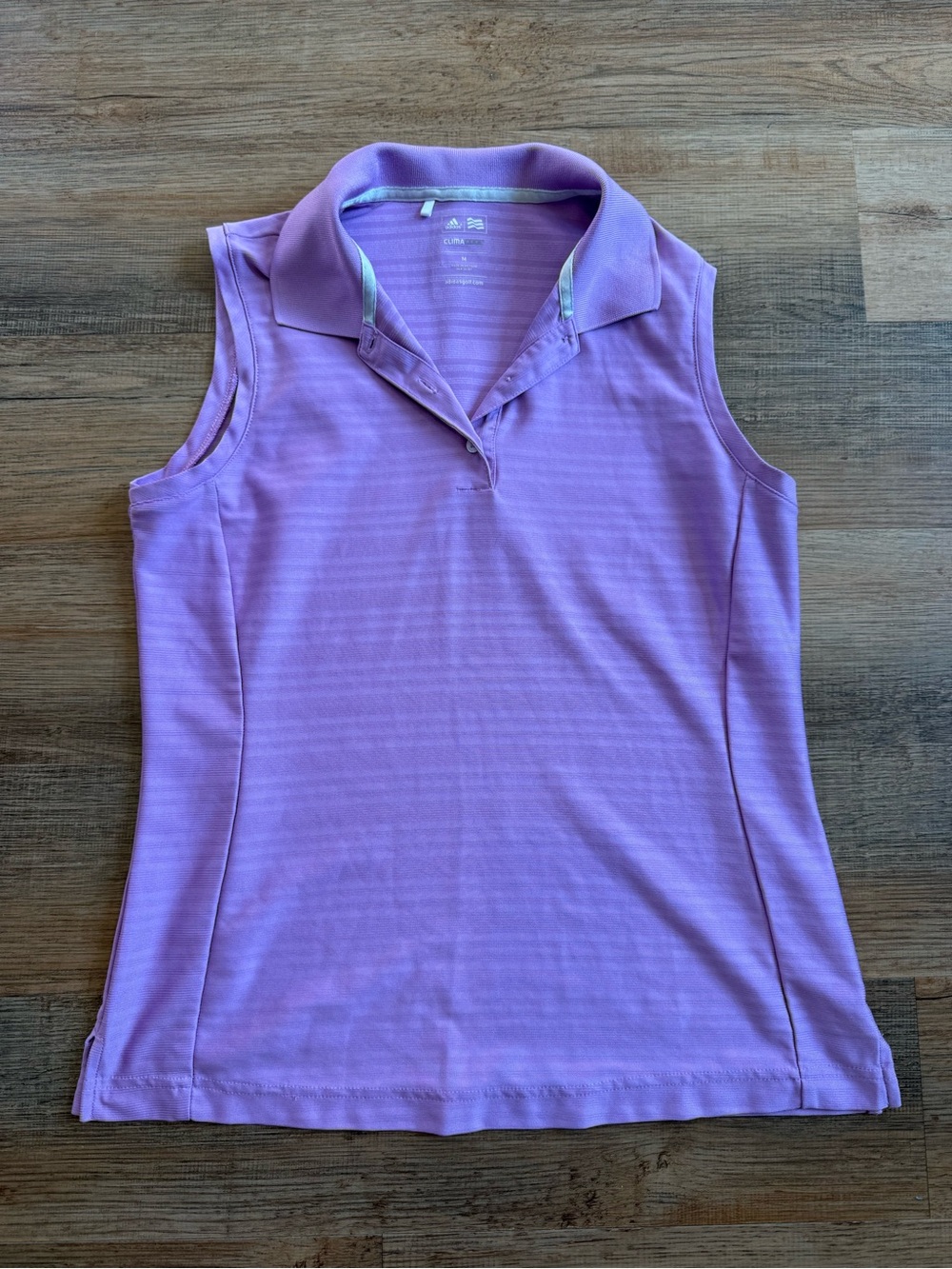 adidas Lavender Climacool Golf Striped Sleeveless Polo Tank Size Medium